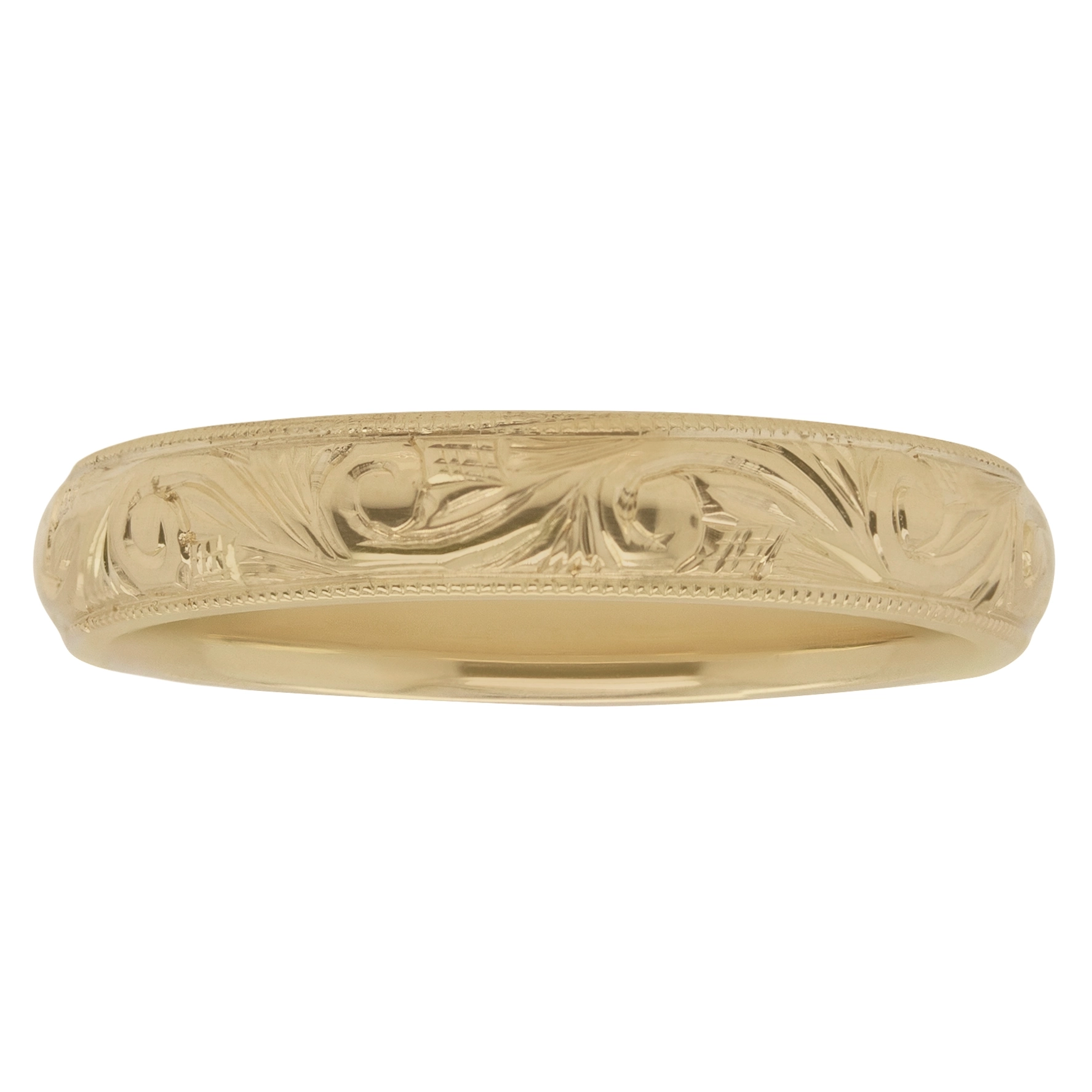 Classic Scroll Hand Engraved Band 4mm