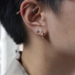 Large hinged Huggie Hoops by Philadelphia’s Emily Chelsea Jewelry, 17.5mm polished everyday earrings.