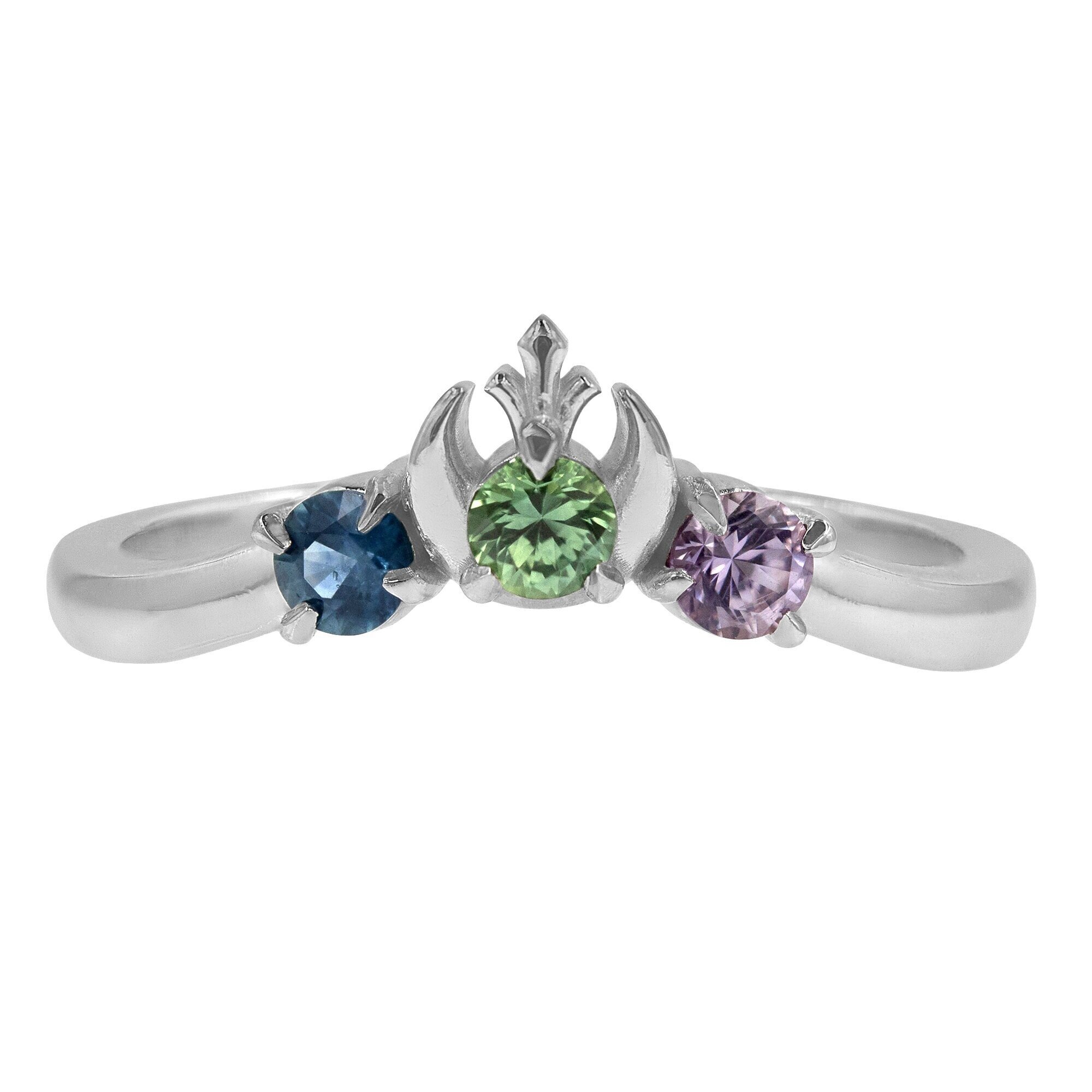 Star Wars Inspired Three Stone Wedding Band
