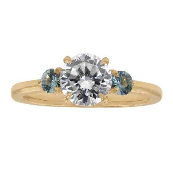 Aurelia Three Stone with Sapphires Ring