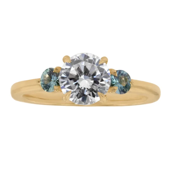 Aurelia Three Stone with Sapphires Ring