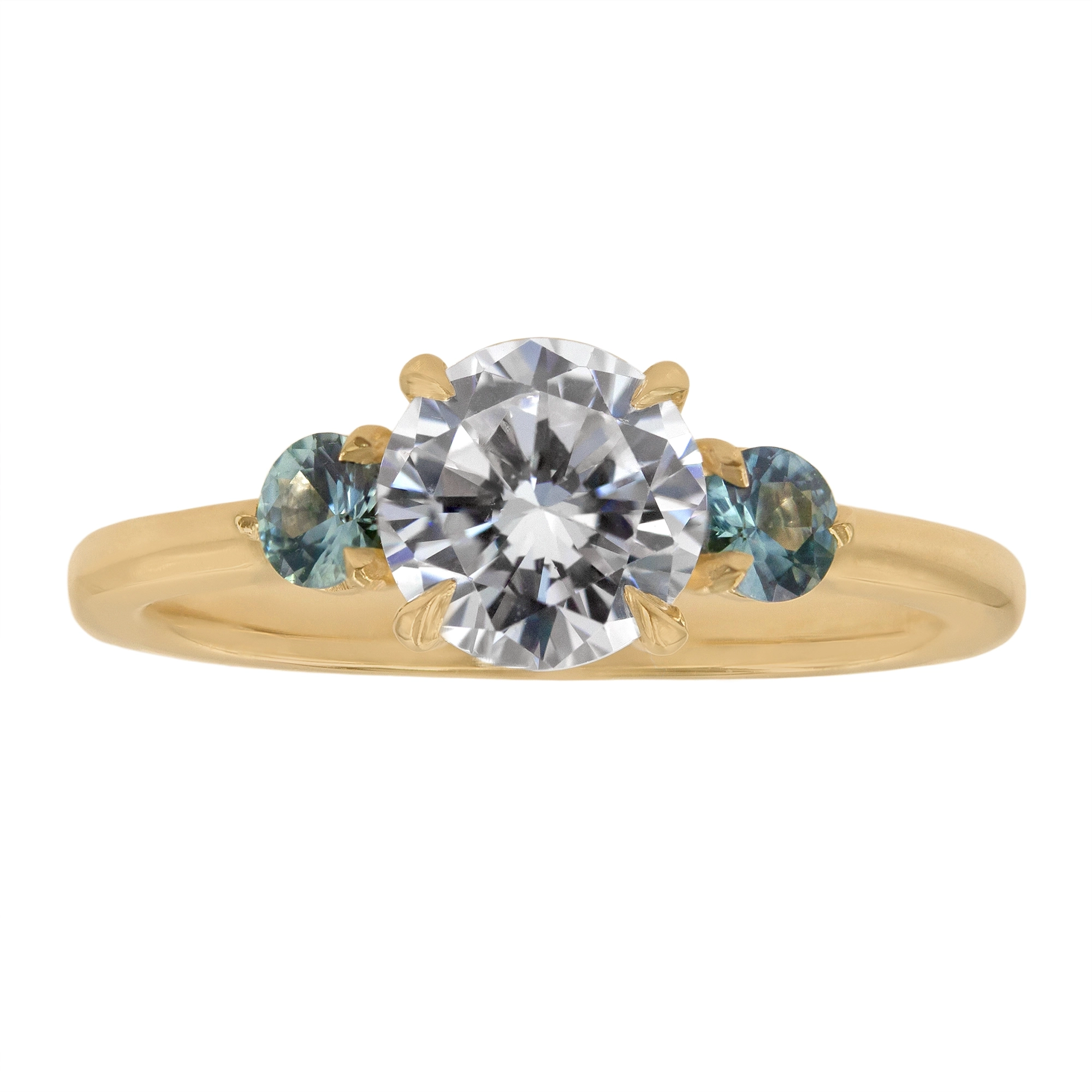 Aurelia Three Stone with Sapphires Ring