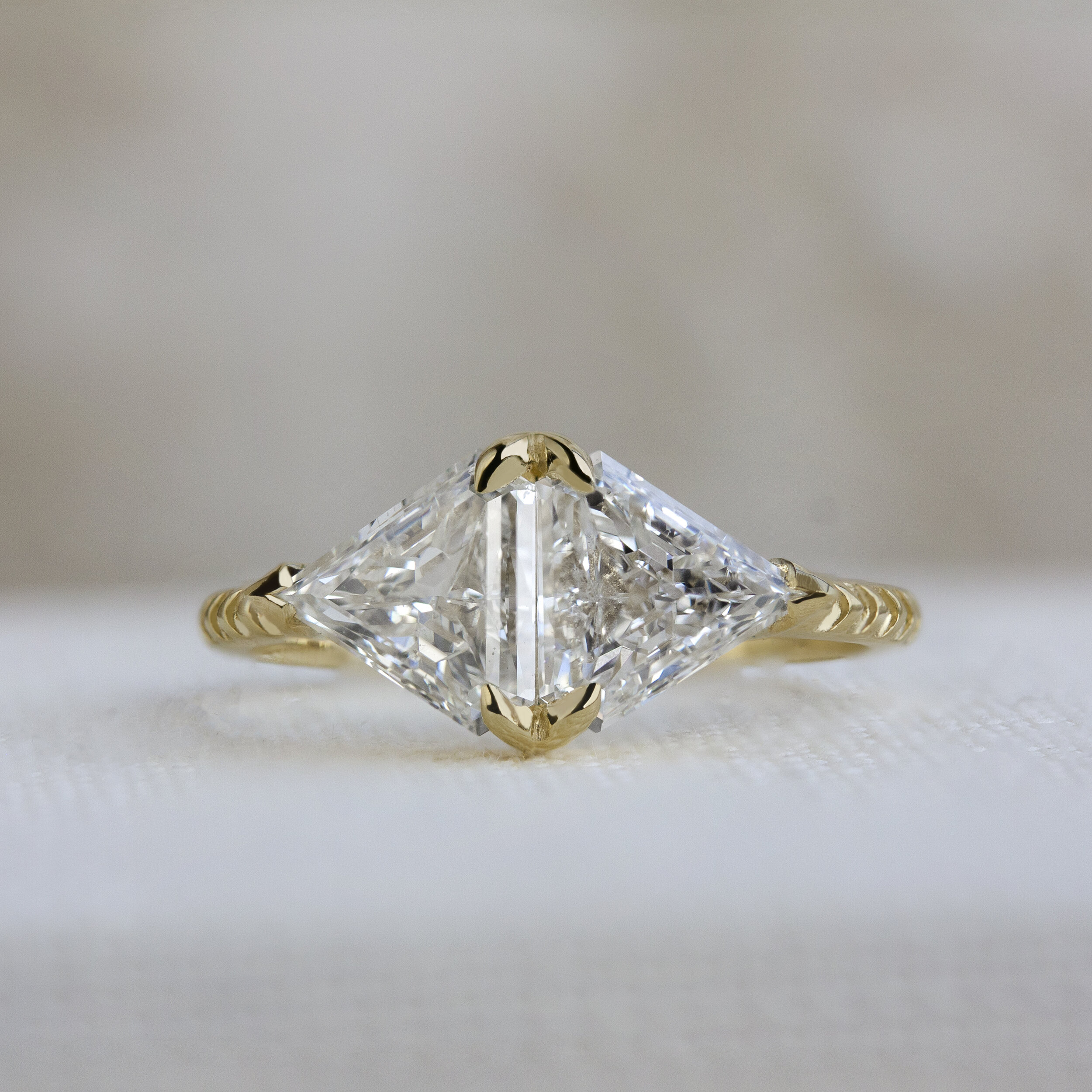 Custom Double Triangle Engagement Ring - Emily Chelsea