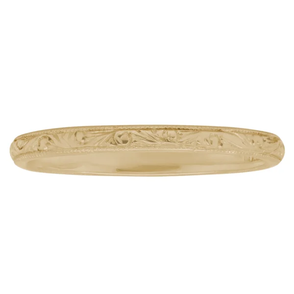Classic Scroll Hand Engraved Band 2mm