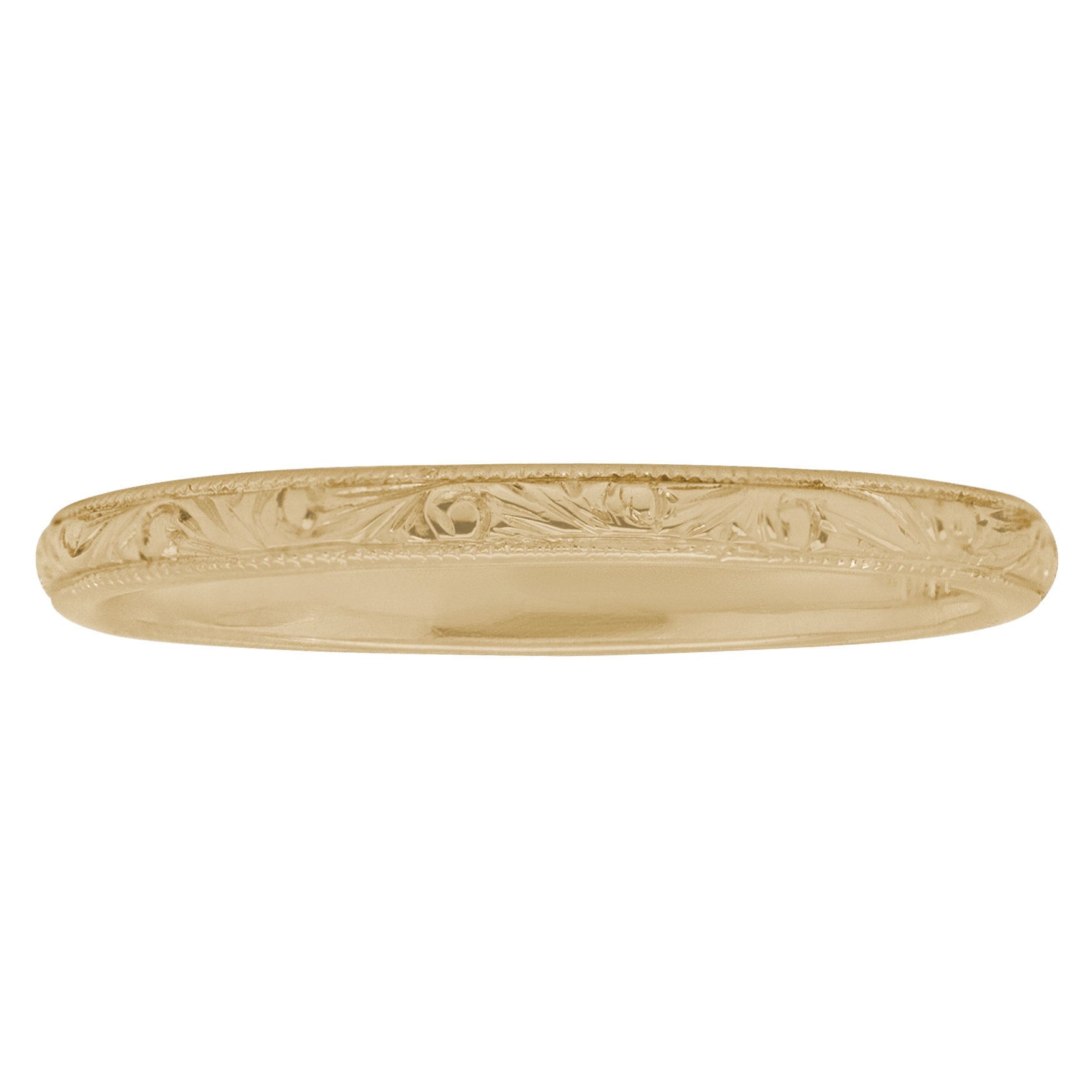 Classic Scroll Hand Engraved Band 2mm