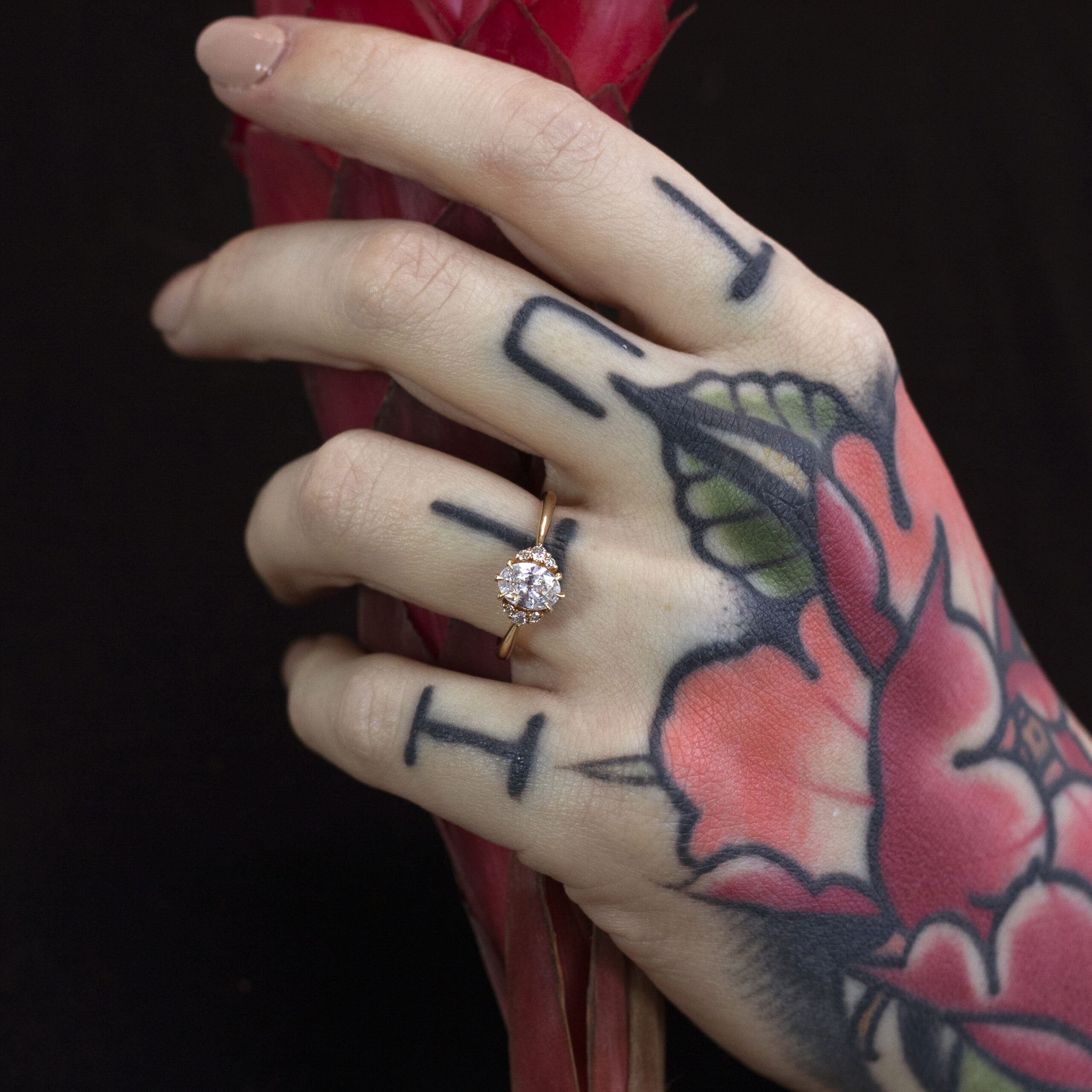 Cloud Ring by Philadelphia's Emily Chelsea Jewelry, featuring reclaimed diamonds, a 1.8mm band, and elegant sparkle to enhance your center stone.