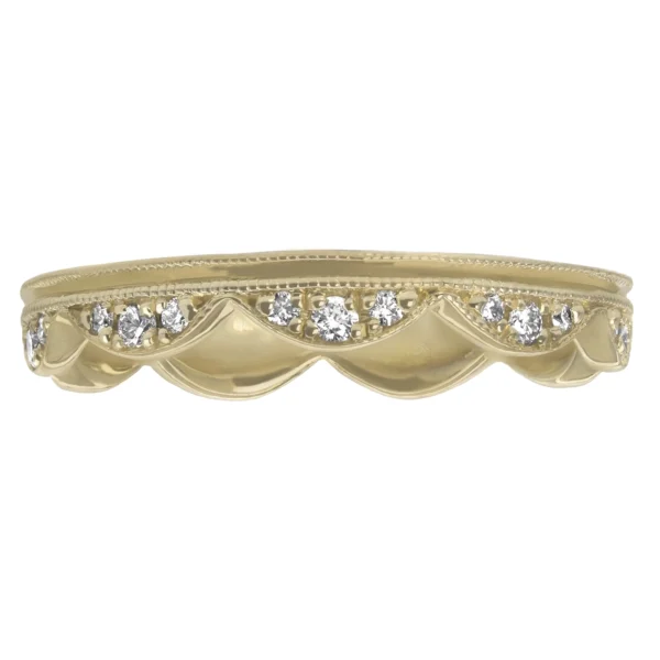 Crescent Crown Half Diamond Eternity Band