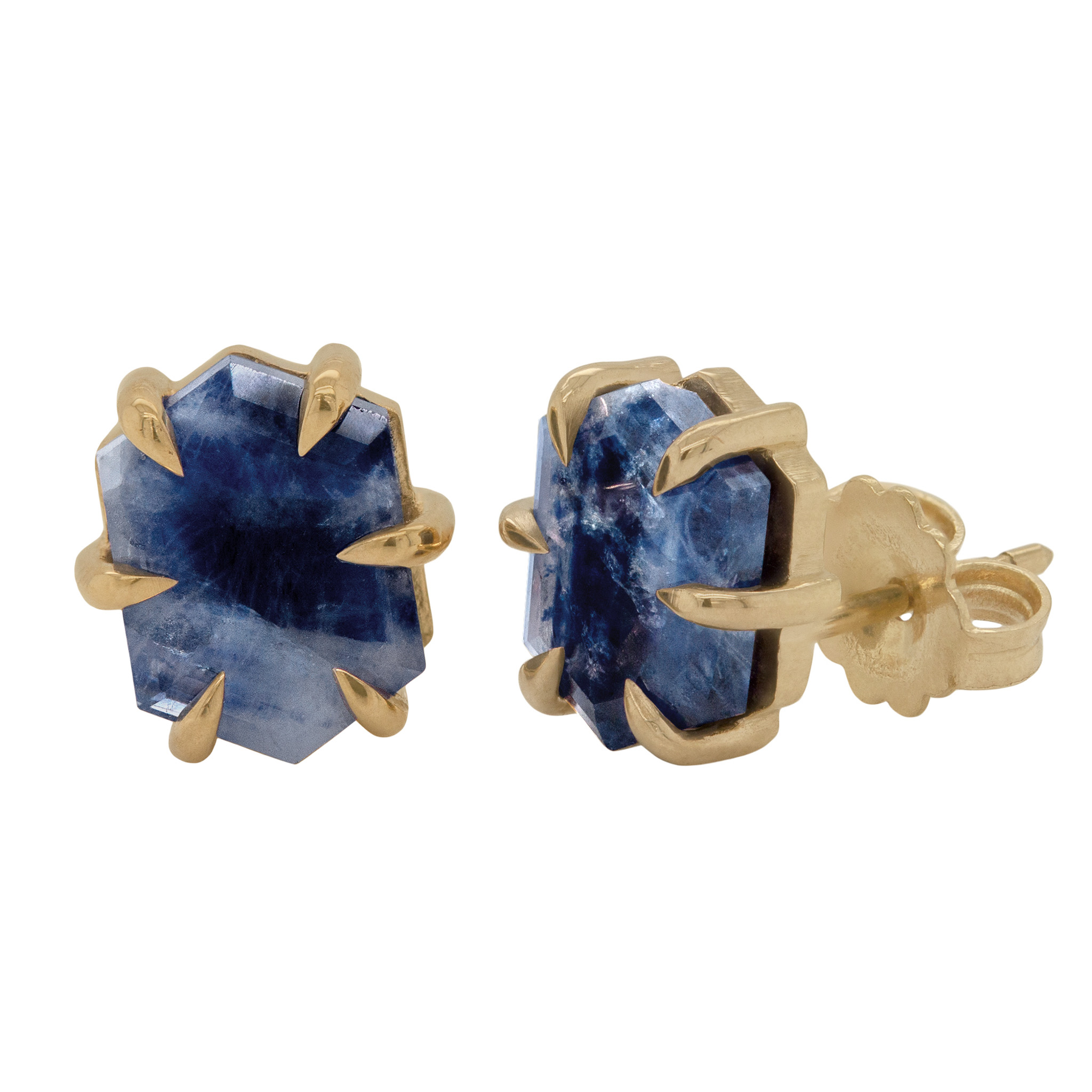 Hex Studs with Sapphire