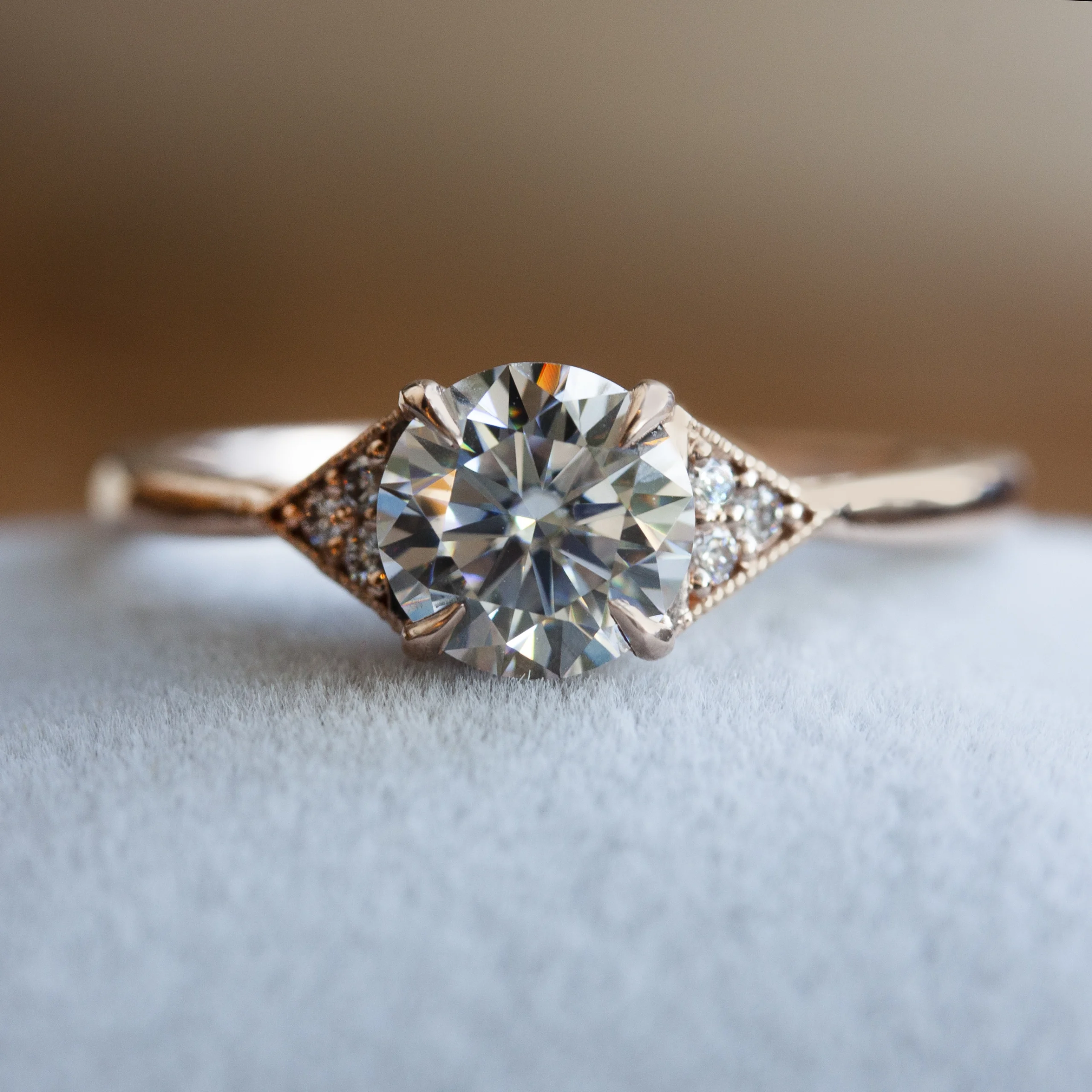 June Ring by Philadelphia's Emily Chelsea Jewelry, featuring a timeless geometric design, reclaimed diamonds, and a 1.8mm band.