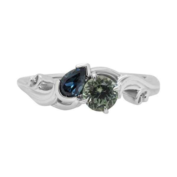 Custom Two Stone Wave Ring