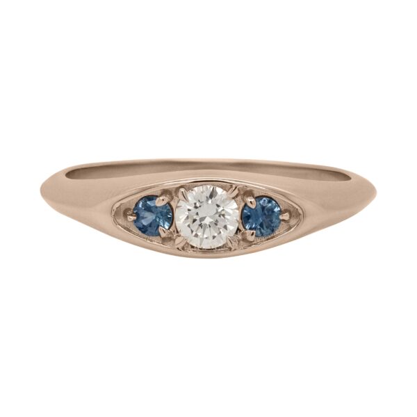 Custom Diamond and Sapphire Eureka Ring