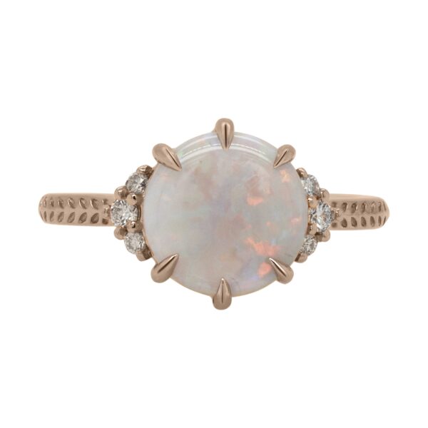 Custom Opal Cloud And Wheat Ring