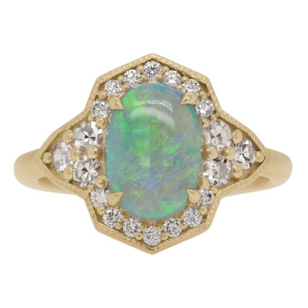 Custom Opal Shield Ring