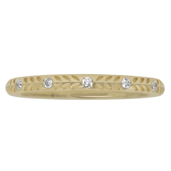 Wheat Burnished Diamond Band