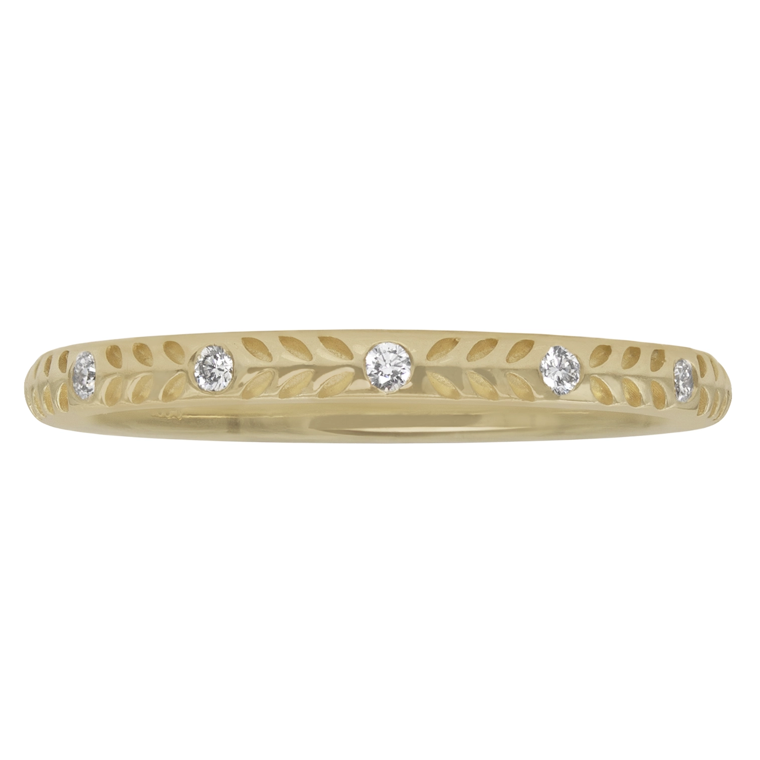 Wheat Burnished Diamond Band