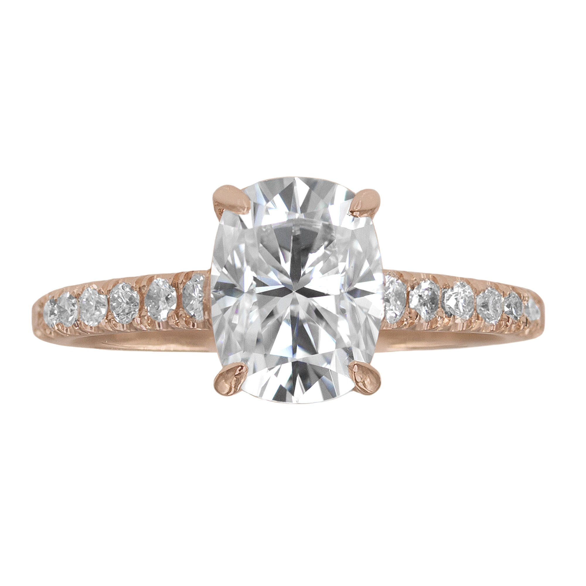 Custom Cushion Moissanite Ring
