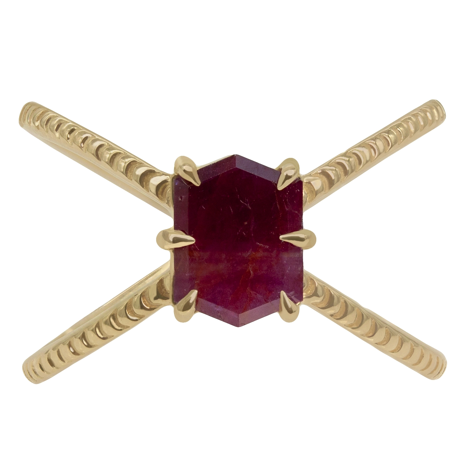Ruby Crossover Ring