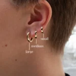Large hinged Huggie Hoops by Philadelphia’s Emily Chelsea Jewelry, 17.5mm polished everyday earrings.