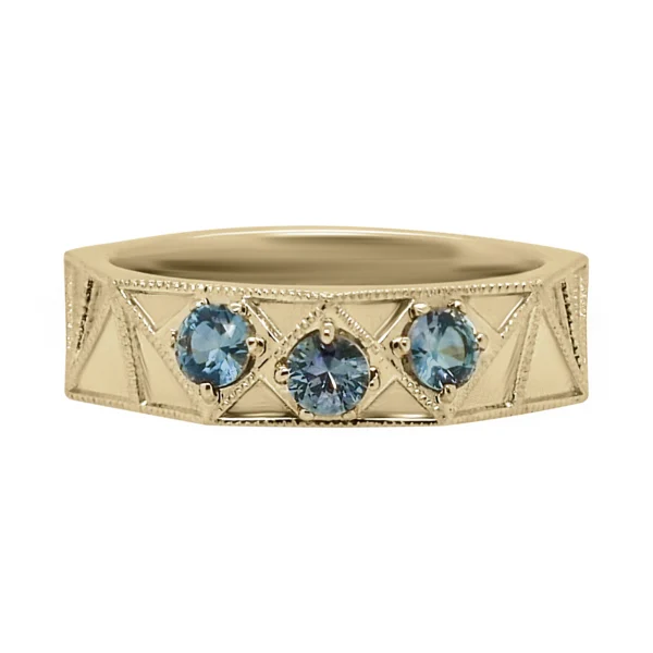 Custom Faceted Sapphire Ring