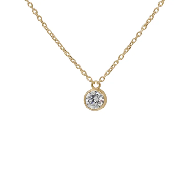 Single Diamond Capsule Necklace