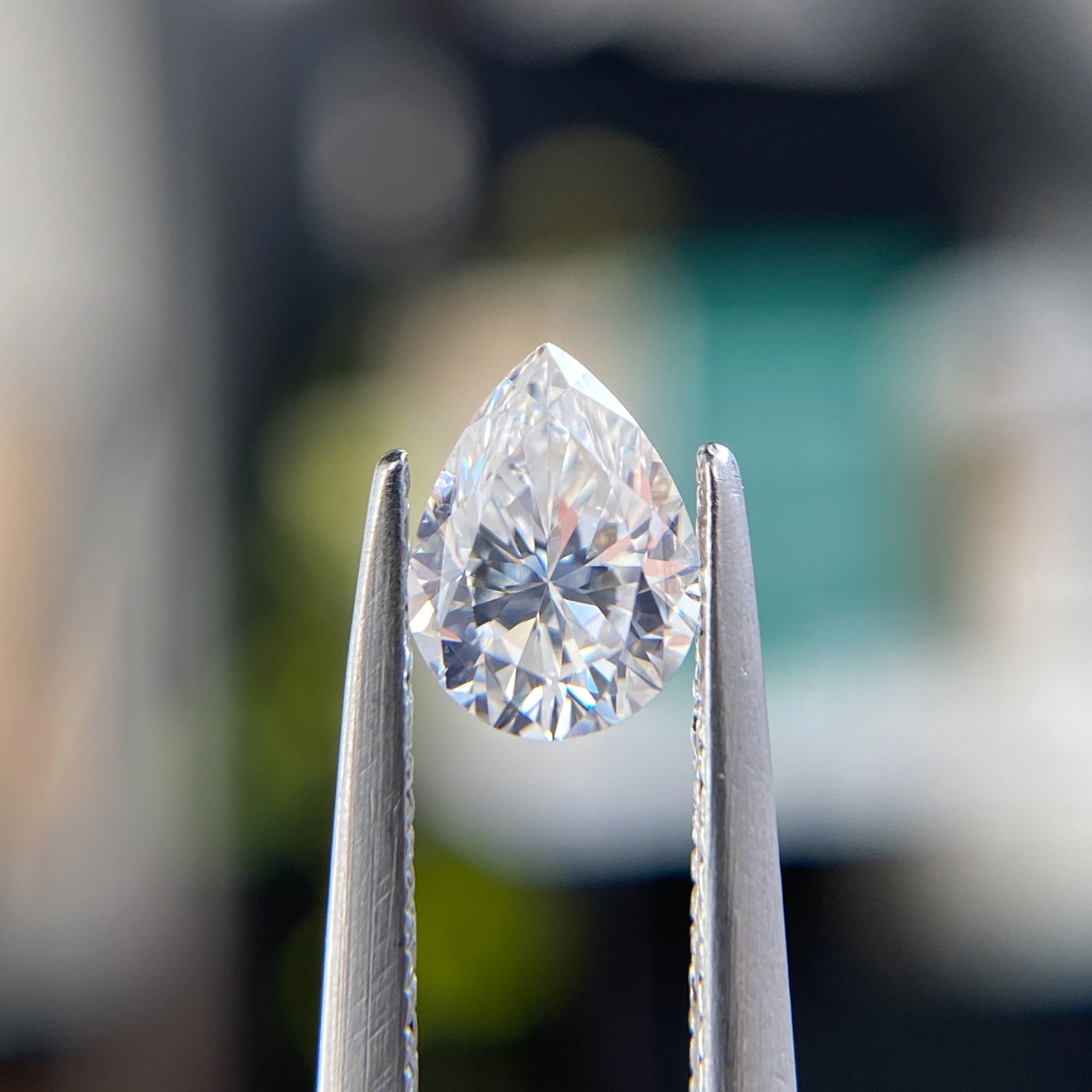 0.58ct pear-cut natural reclaimed diamond - Philadelphia custom jeweler.