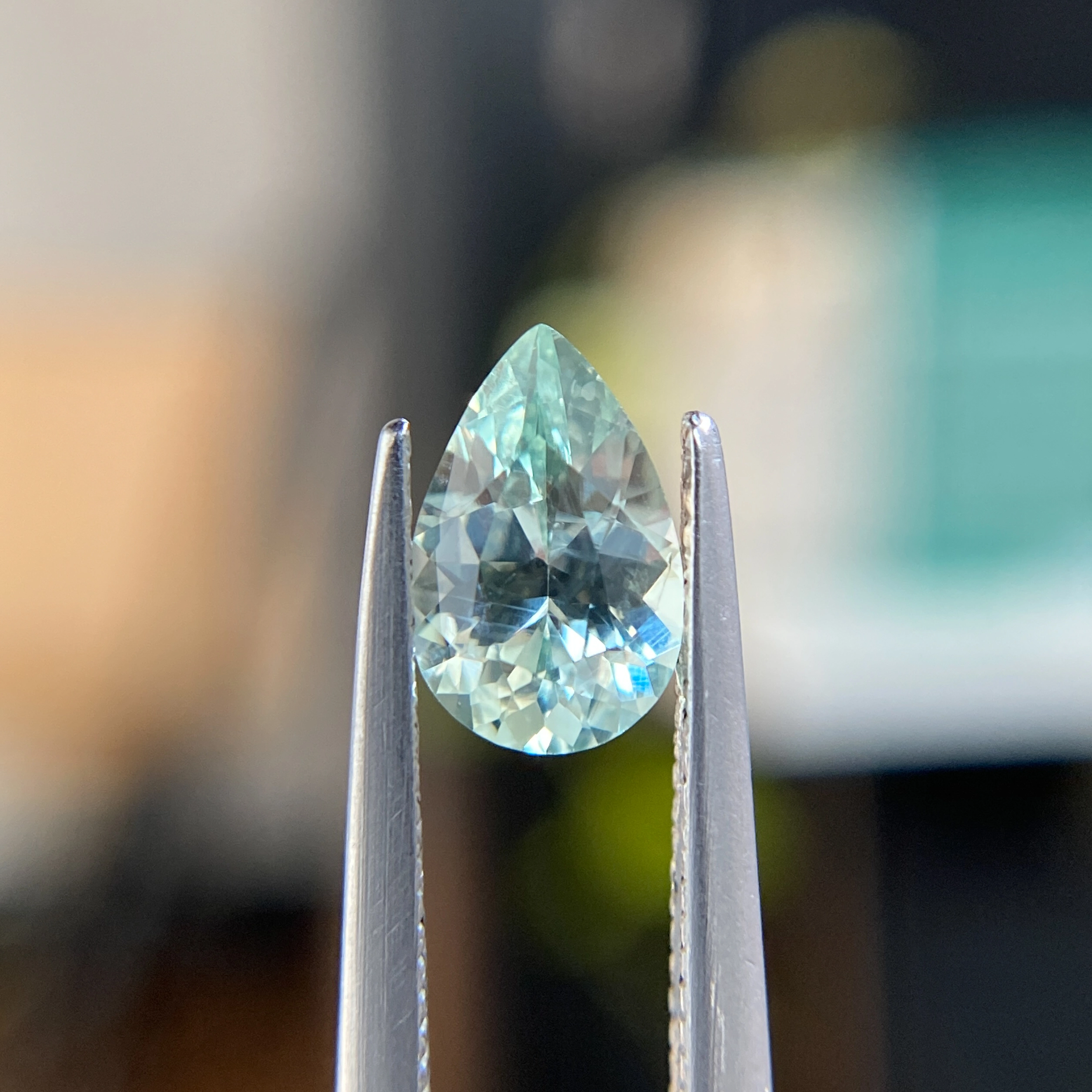 0.97ct Pear Cut Montana Sapphire - Philadelphia custom jeweler Emily Chelsea.