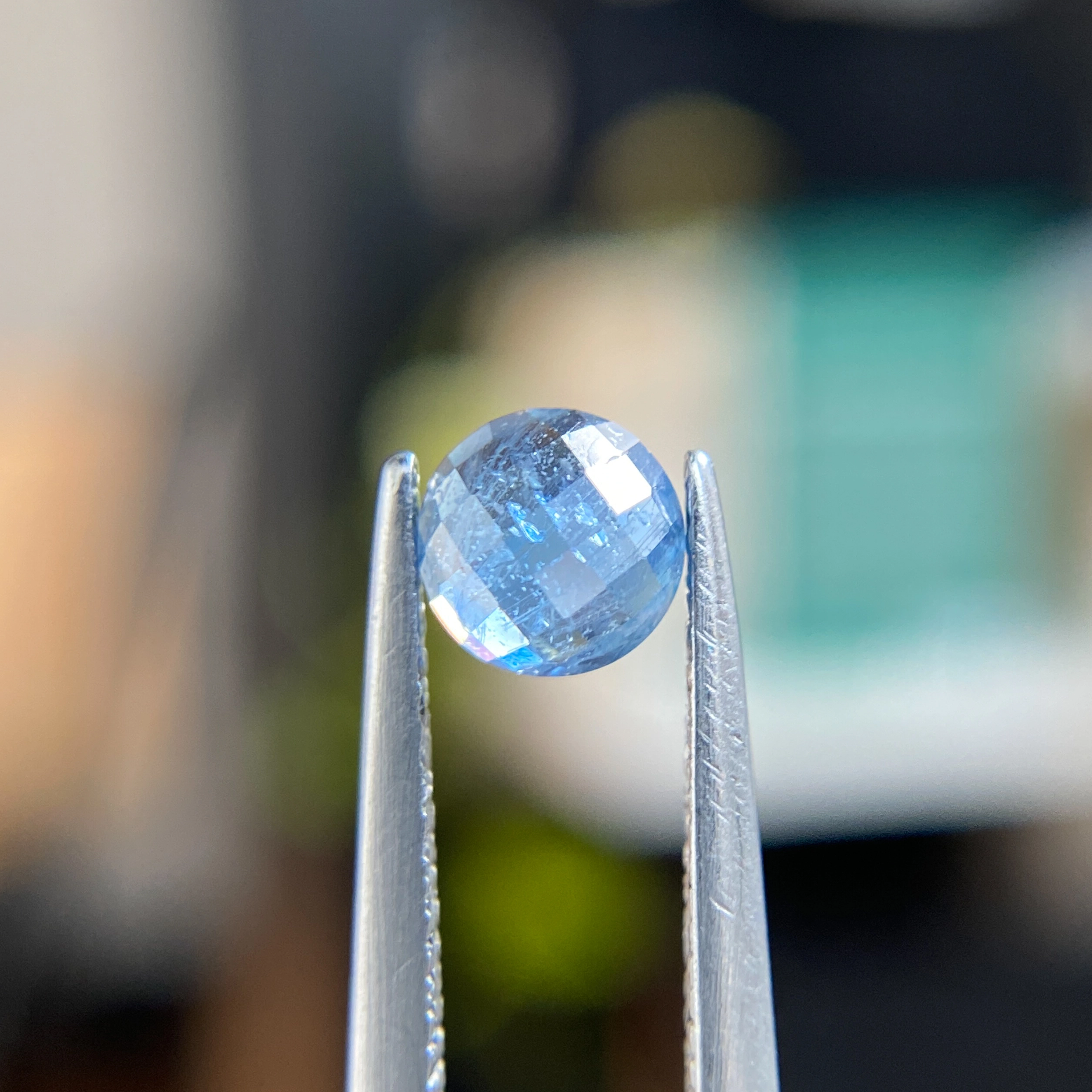 0.77ct Round Rose Cut Malawi Sapphire - Emily Chelsea Custom Jeweler in Philadelphia.