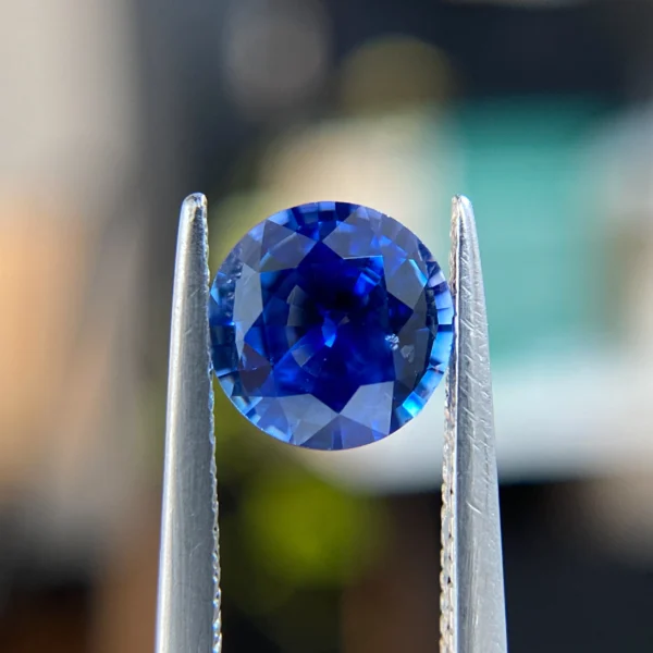 1.31ct Round Sri Lankan Sapphire - Emily Chelsea Custom Jeweler in Philadelphia.