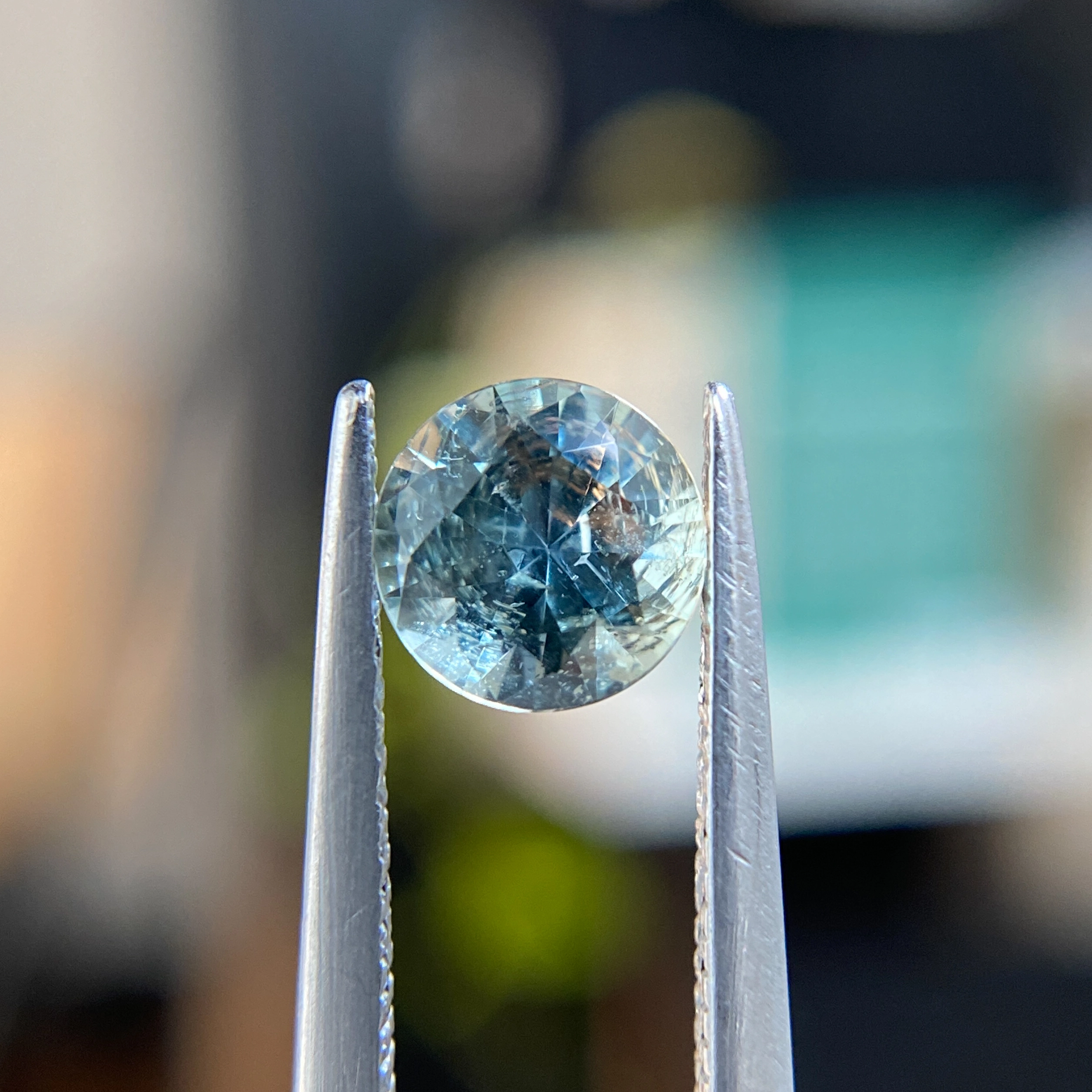 1.0ct Round Montana Sapphire - Emily Chelsea Custom Jeweler in Philadelphia.
