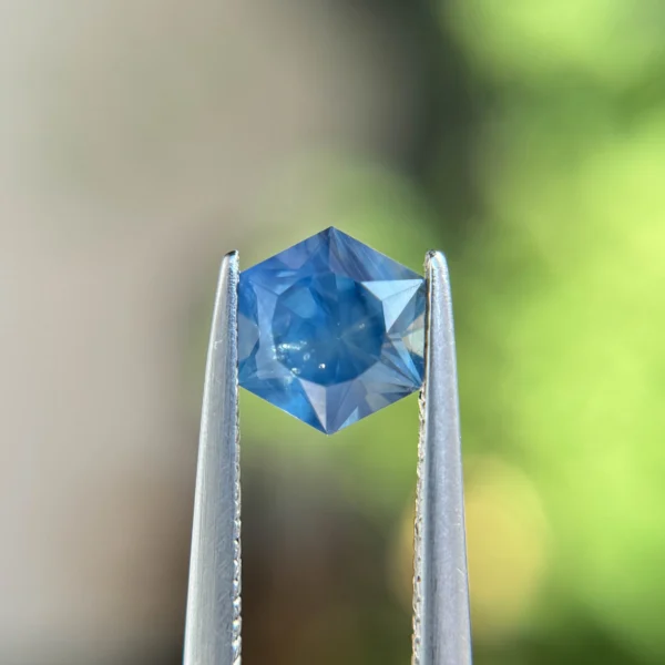 1.12ct unheated cushion-cut blue and yellow bicolor sapphire from Nigeria, available at Philadelphia’s Emily Chelsea Jewelry.