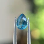 1.67ct unheated pear-cut teal sapphire from Nigeria, available at Philadelphia’s Emily Chelsea Jewelry.