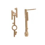 Break Through Dangle Earrings by Philadelphia’s Emily Chelsea Jewelry, featuring a cross-metal design symbolizing resilience and forward movement.