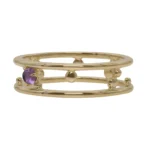 Pinnacle Hoops by Emily Chelsea Jewelry, custom hoops with Uruguayan amethyst, Tanzanian lavender spinel, and sleek metal accents.