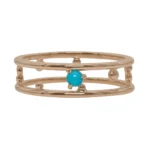 Pinnacle Band by Emily Chelsea Jewelry, a custom ring featuring a 3mm Arizonian turquoise cabochon, symbolizing milestones and progress.