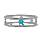 Pinnacle Band by Emily Chelsea Jewelry, a custom ring with a 3mm Arizonian turquoise cabochon, symbolizing milestones and forward movement.