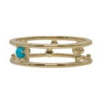 Pinnacle Band by Emily Chelsea Jewelry, a custom-designed ring with a 3mm Arizonian turquoise cabochon, symbolizing milestones and forward movement.
