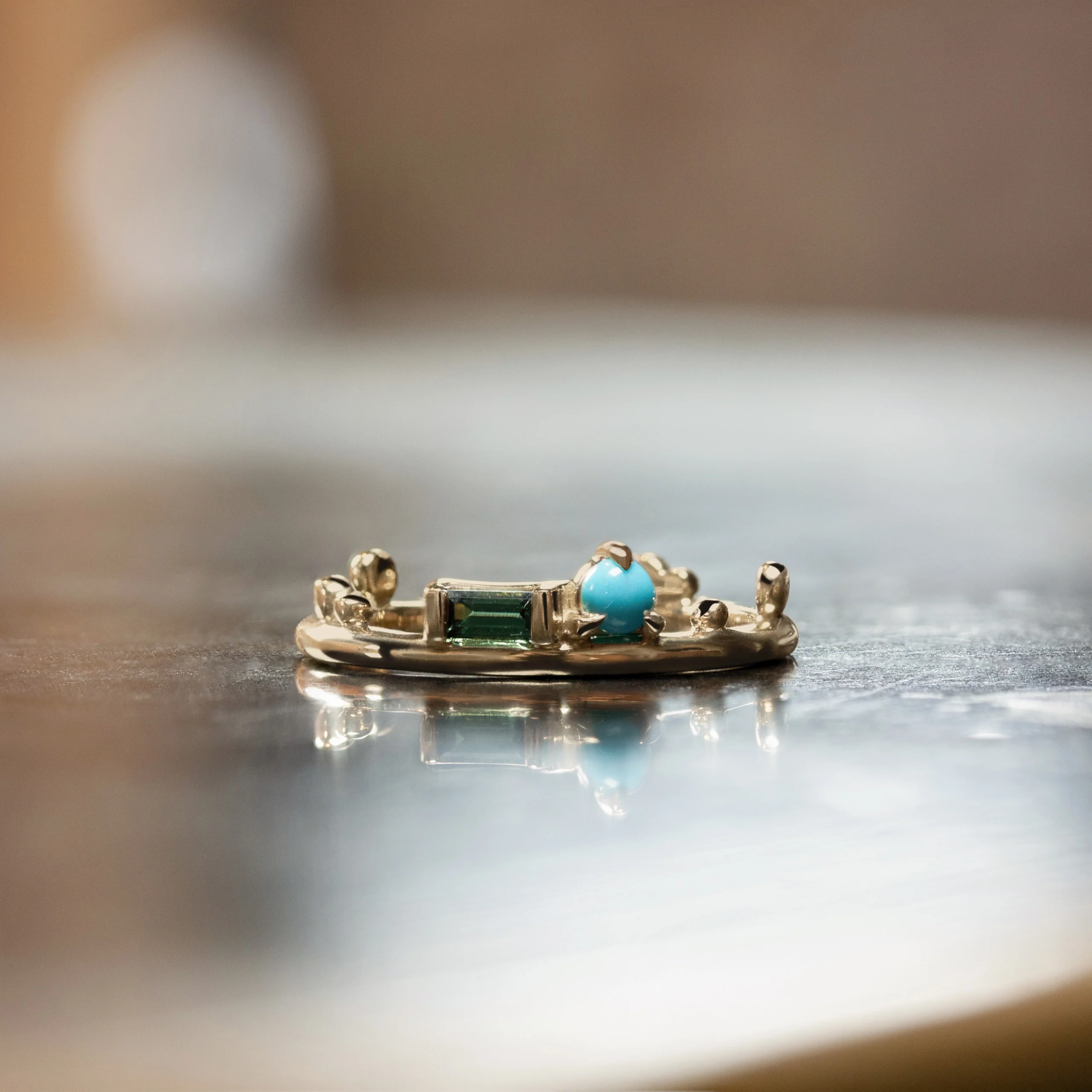 Turquoise and Tourmaline Renewal Ring | Emily Chelsea Jewelry