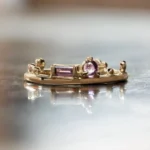The Renewal Band, features 3mm Uruguayan amethyst and Tanzanian lavender spinel baguette, custom-designed by Philadelphia jeweler Emily Chelsea Jewelry.