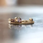 The Renewal Band, features 3mm Uruguayan amethyst and Tanzanian lavender spinel baguette, custom-designed by Philadelphia jeweler Emily Chelsea Jewelry.