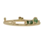 The Renewal Band by Emily Chelsea Jewelry, featuring 3mm Indian moss agate cabochon and 4x2mm baguette, symbolizing milestones and progress.