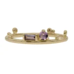 The Renewal Band, features 3mm Uruguayan amethyst and Tanzanian lavender spinel baguette, custom-designed by Philadelphia jeweler Emily Chelsea Jewelry.