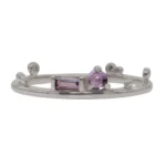 The Renewal Band, features 3mm Uruguayan amethyst and Tanzanian lavender spinel baguette, custom-designed by Philadelphia jeweler Emily Chelsea Jewelry.