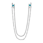 Hand in Hand Collar Pin by Philadelphia’s Emily Chelsea Jewelry, featuring Turquoise with Silver and 14kt Fairmined Yellow Gold.