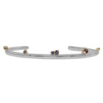 Silver Lining Cuff by Philadelphia’s Emily Chelsea Jewelry, featuring Uruguayan amethyst, Tanzanian lavender spinel, and a polished finish symbolizing optimism.