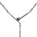 Plunge Necklace by Philadelphia jeweler Emily Chelsea Jewelry features Uruguayan amethyst, Tanzanian lavender spinel, and recycled sterling silver chain.