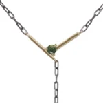 Plunge Necklace with Indian moss agate and Nigerian green tourmaline, on an adjustable recycled sterling silver chain. Great for stacking.