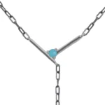 Plunge Necklace with Arizonian turquoise and Nigerian teal tourmaline, set on an adjustable recycled sterling silver chain. Perfect for stacking.