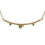 The Arc Necklace by Emily Chelsea Jewelry features Arizonian turquoise and Nigerian teal tourmaline. A perfect staple piece from the Space and Time collection.
