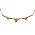 The Arc Necklace by Emily Chelsea Jewelry features Arizonian turquoise and Nigerian teal tourmaline. A perfect staple piece from the Space and Time collection.