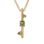 Through It All Necklace with Indian moss agate and Nigerian green tourmaline, symbolizing strength and resilience. Custom design by Emily Chelsea Jewelry.